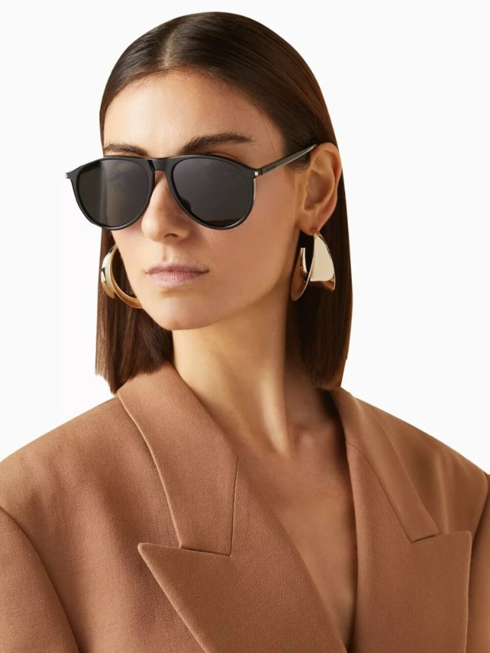 Saint Laurent Women Sunglasses Black Grey Pilot SL667 001 NEW AUTHENTIC